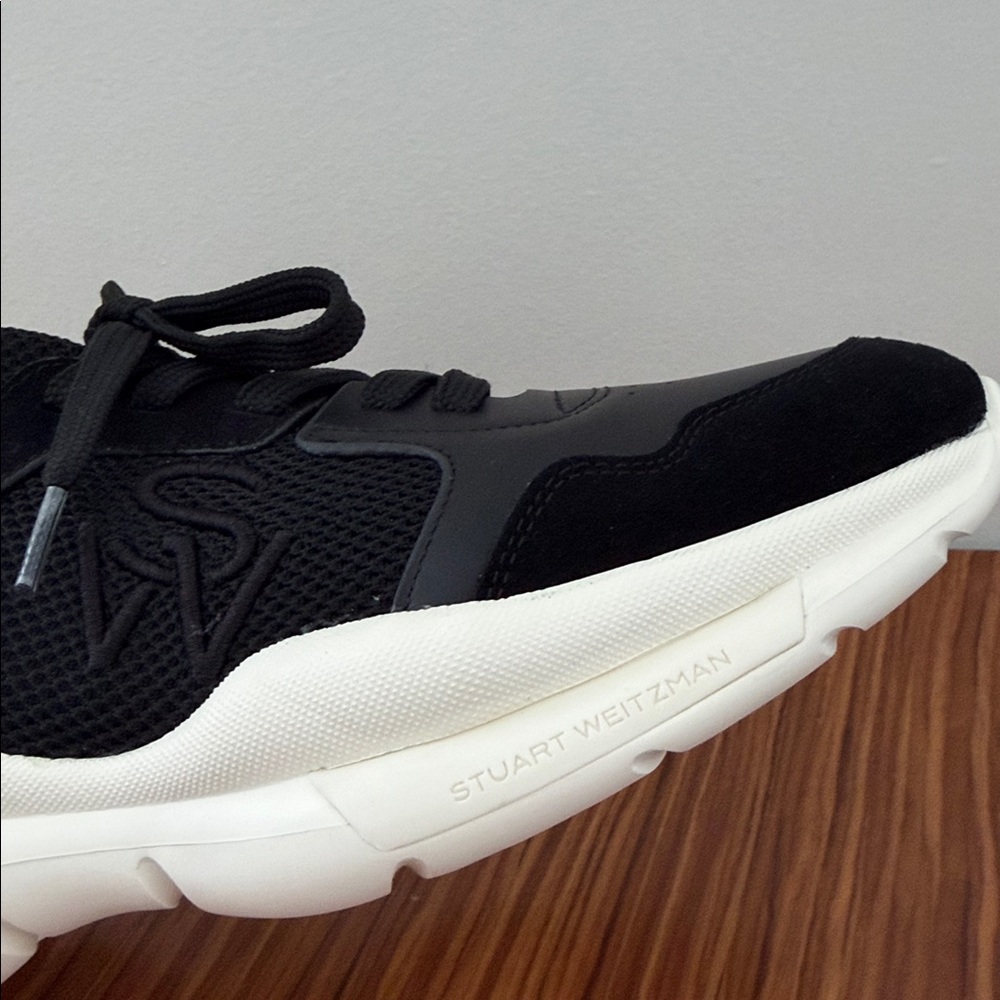 NWT Stuart Weitzman 5050 Logo Low-Top Sneakers Black Size 9 - Picture 6 of 14